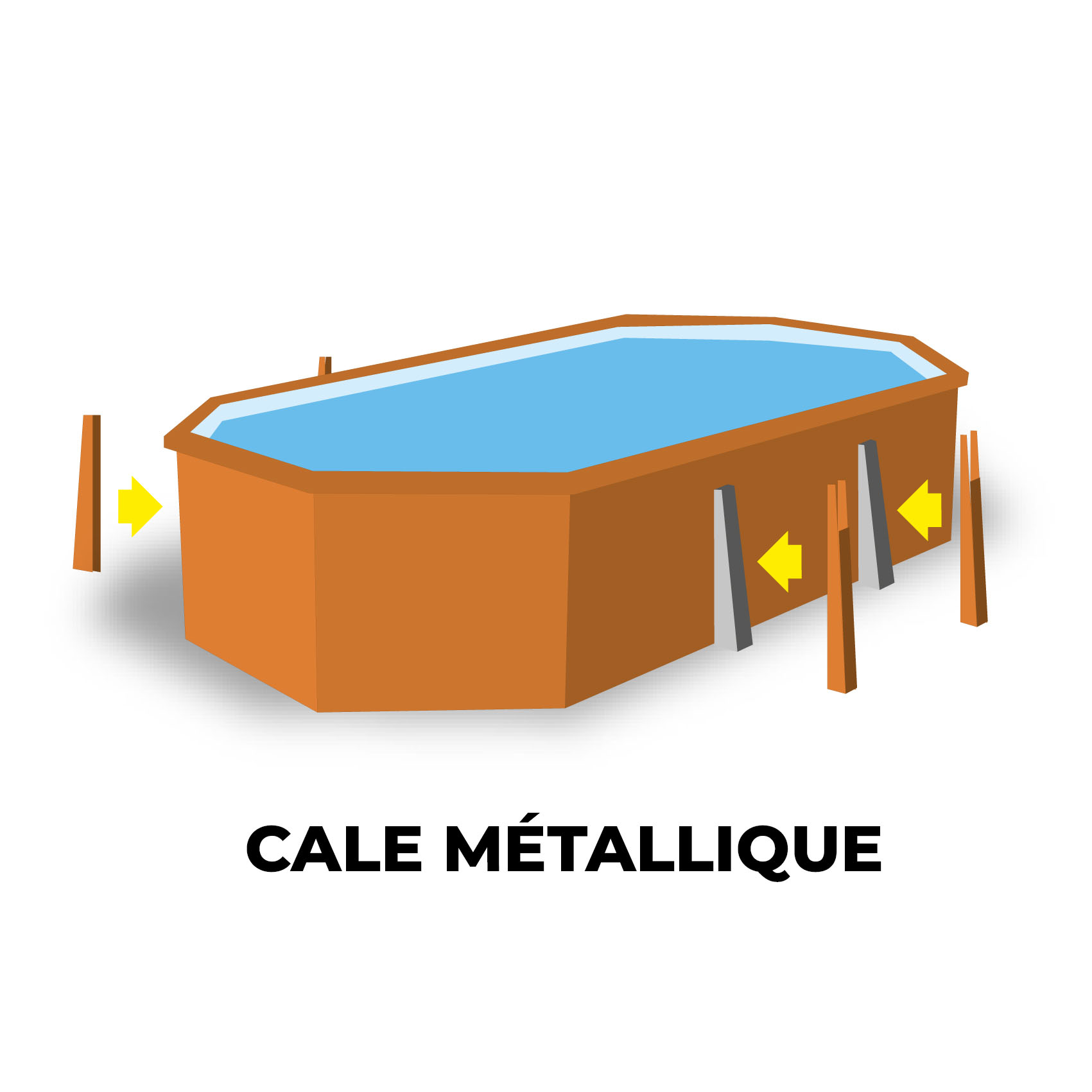 cale métallique piscine  Vermela