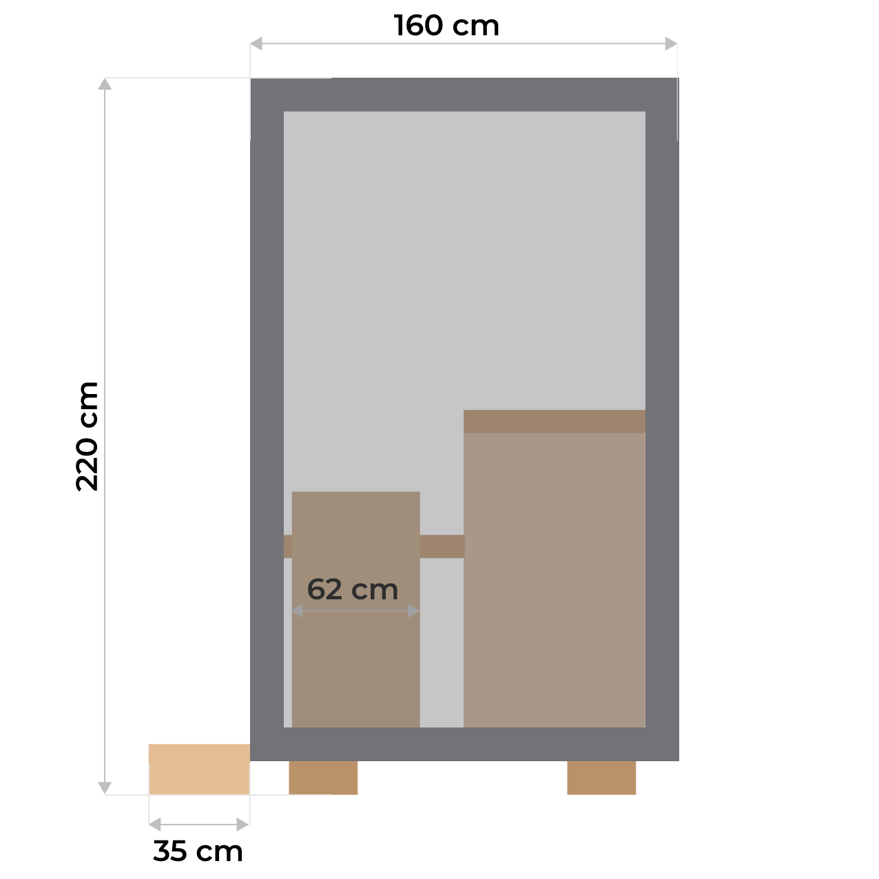 Plan latéral Sauna Gaïa Bella