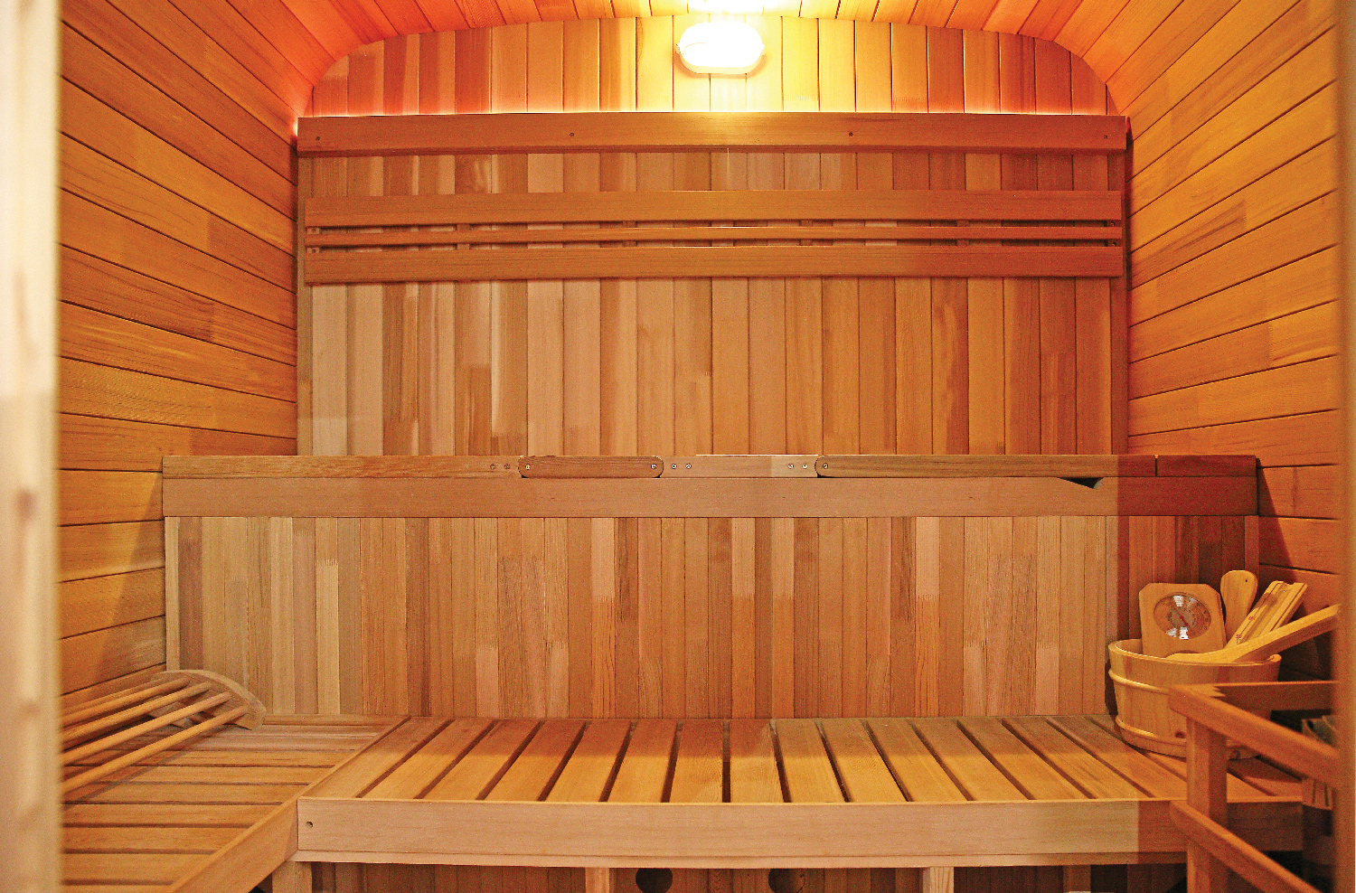 Intérieur du sauna Gaïa Nova