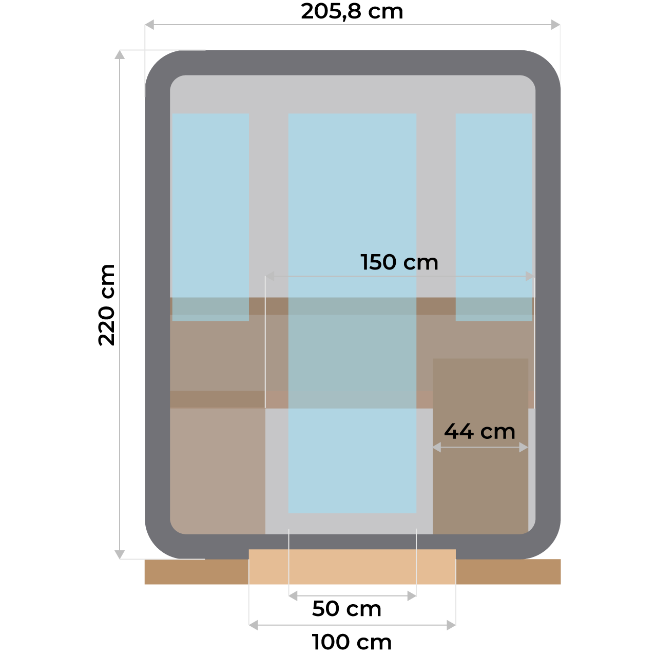 Plan façade Sauna GaÏa Nova