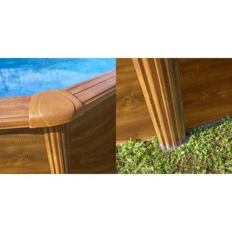 Embellecedores piscina acero imitación madera